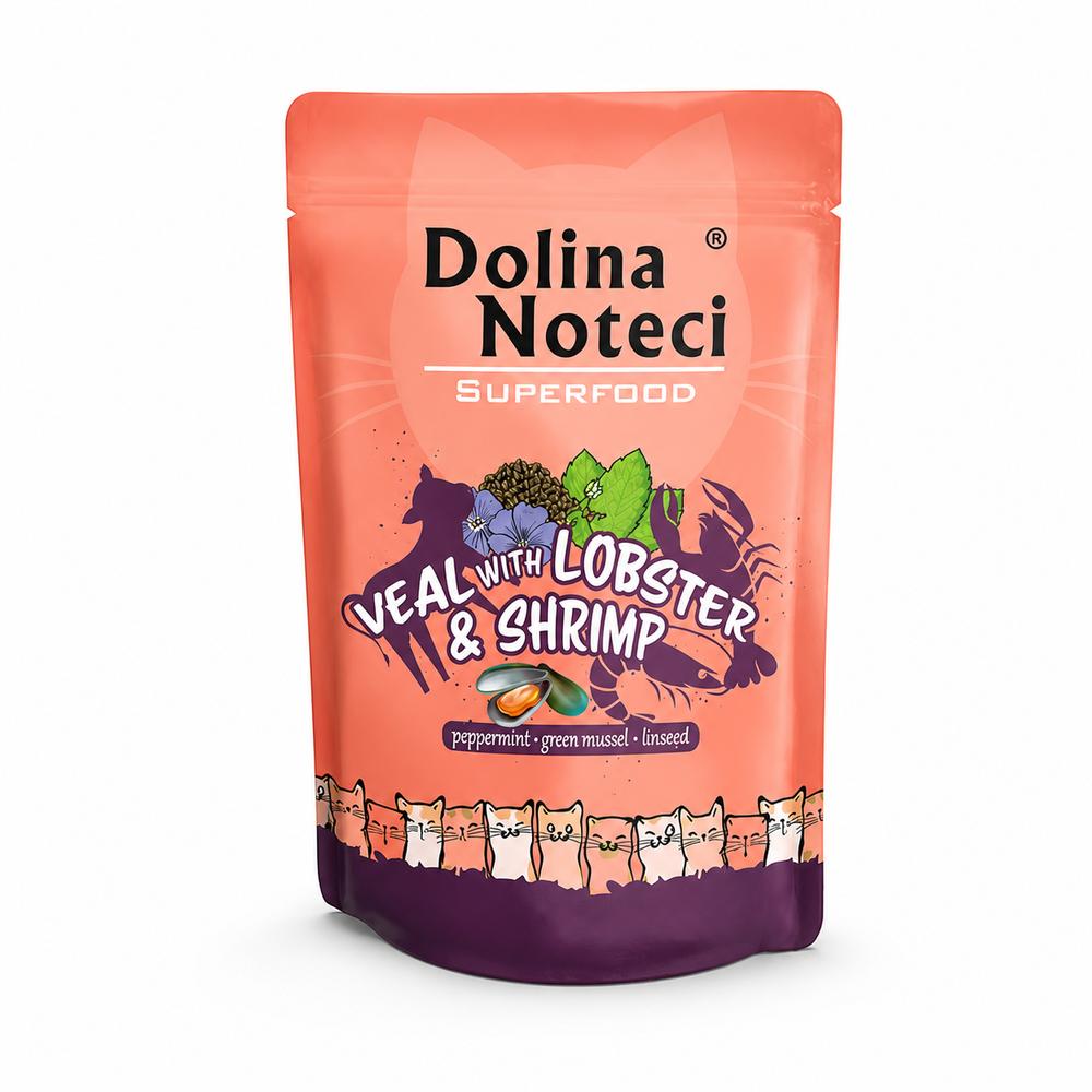 Dolina Noteci Cat Superfood – Kálfakjöt, Humar & Rækjur 85 g