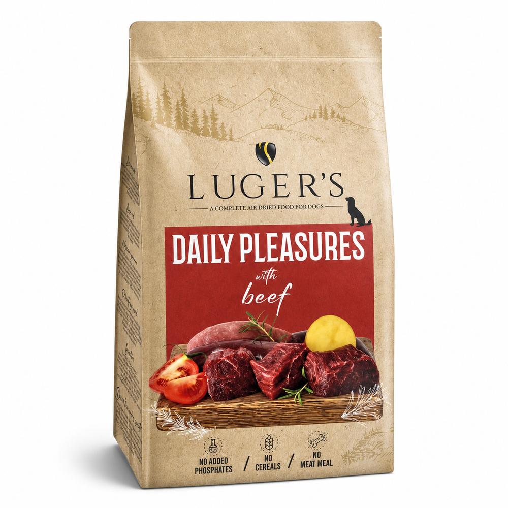 Luger’s Daily Pleasures loftþurrkað hundafóður – Nautakjöt 80 g (prufa)