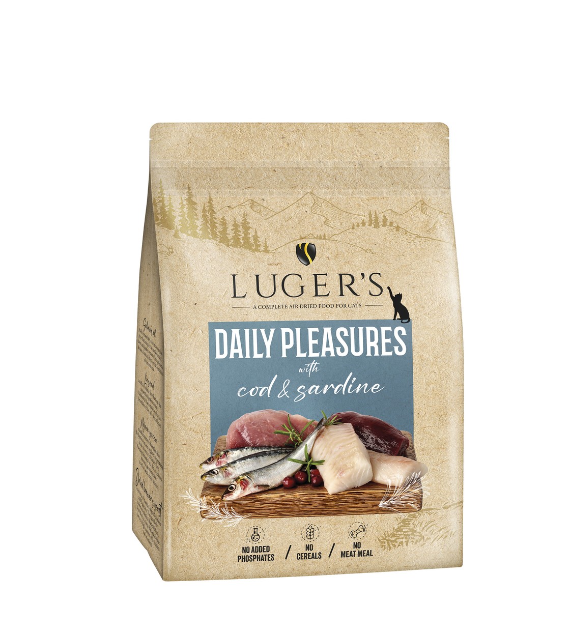 LUGER’S DAILY PLEASURES AIR DRIED FOR CAT – COD AND SARDINE 8×1 kg