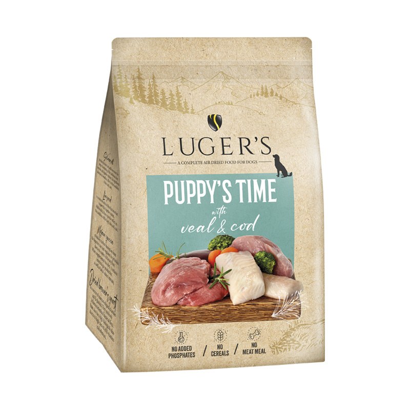 LUGER’S PUPPY’S TIME AIR DRIED FOR JUNIOR DOGS – VEAL AND COD 4×3 kg