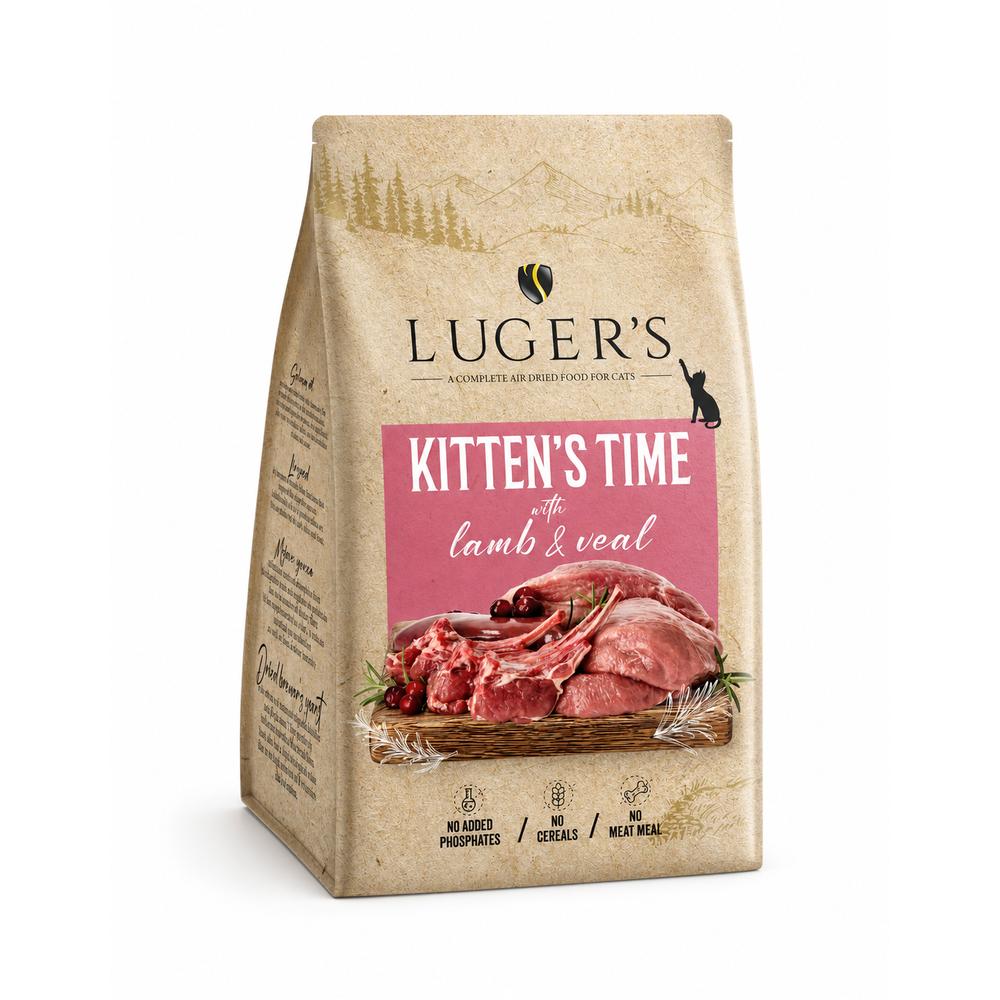 Luger’s Kitten’s Time loftþurrkað kettlingafóður – Lambakjöt og kálfakjöt 500 g