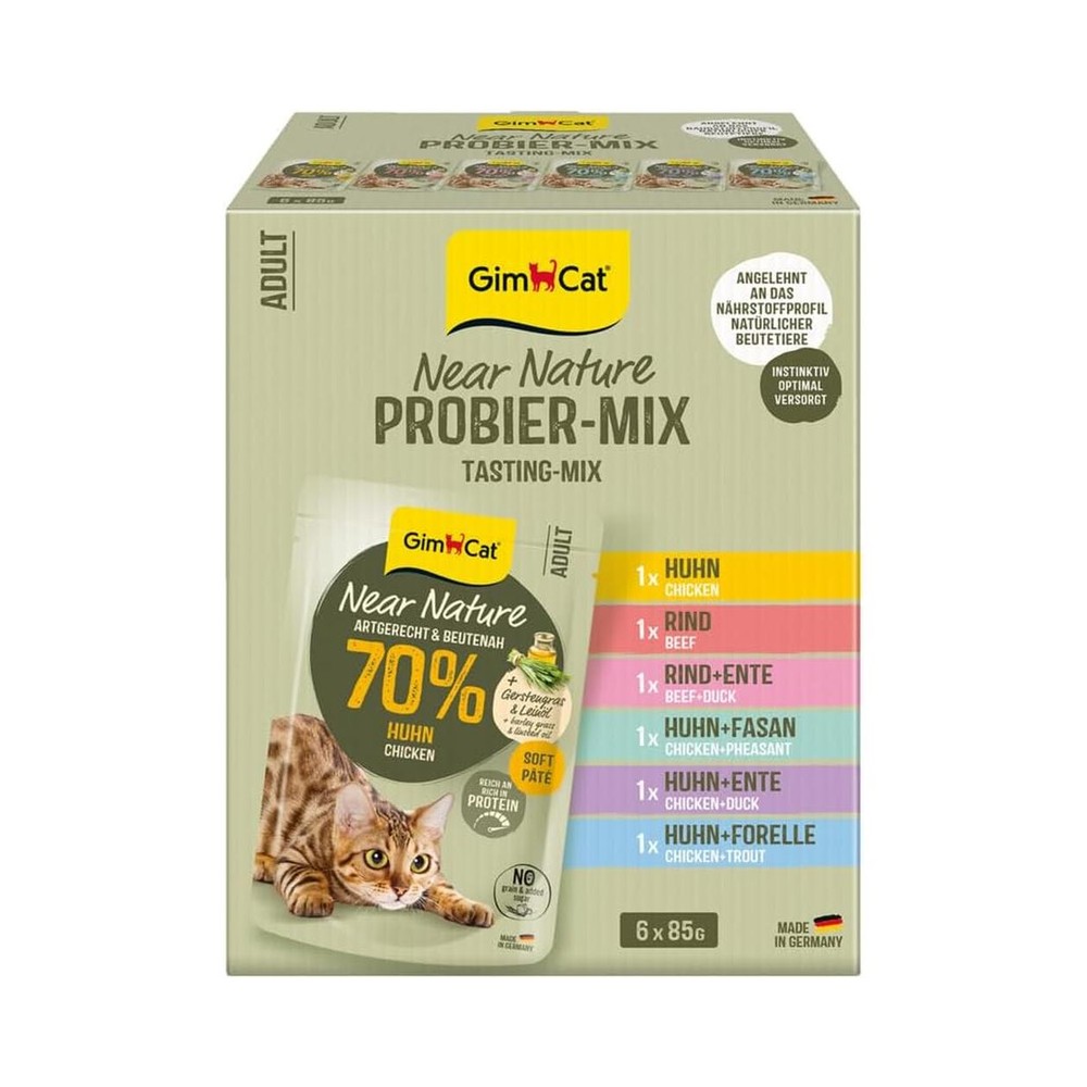 GimCat Near Nature blautmatur fyrir ketti – blanda, 6 × 85 g