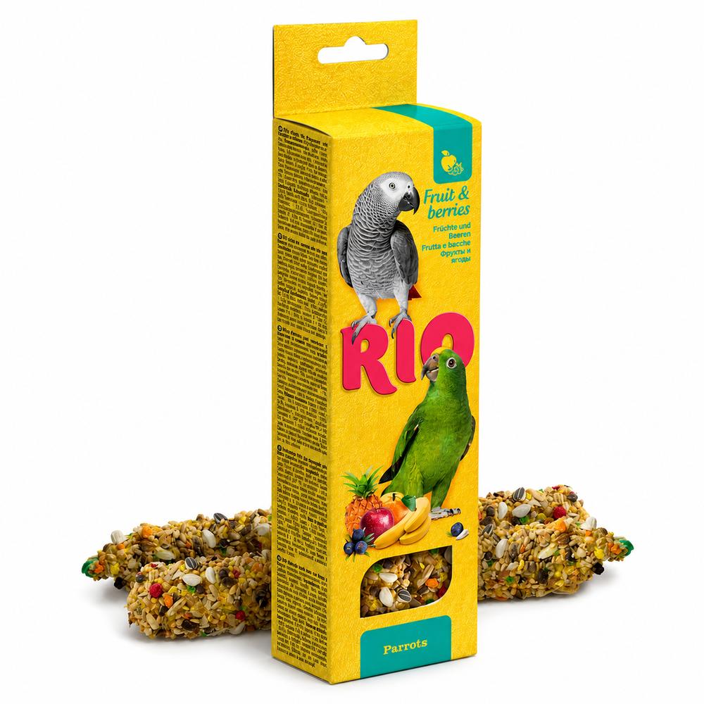 RIO stangir fyrir páfagauka með ávöxtum og berjum – 2×90 g