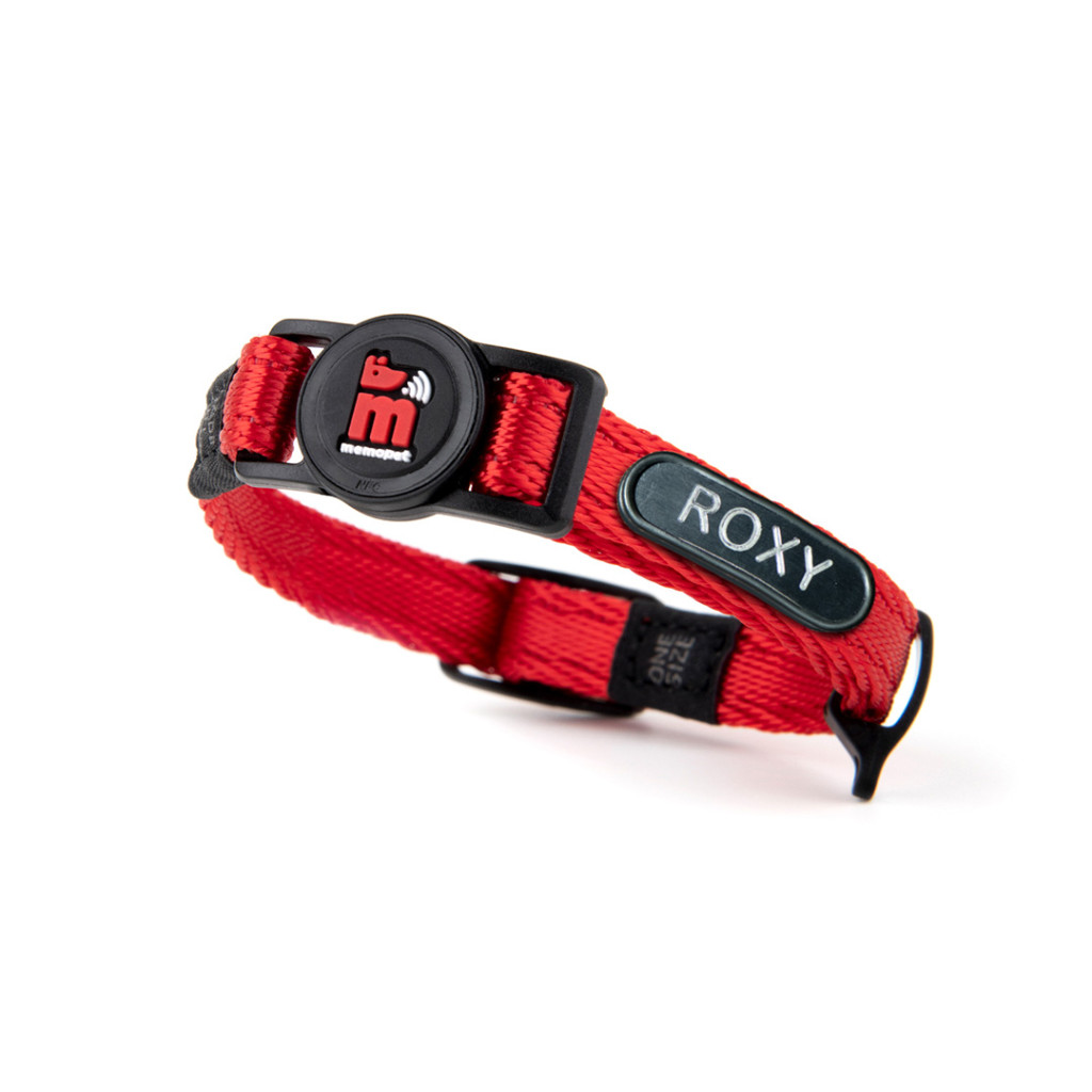 Memopet Id Polyester Collar Red 1.0 – 20/30 Cm – Cat Size with ID Tag