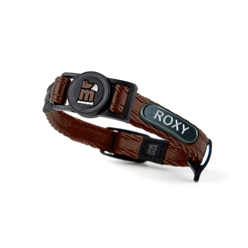 Memopet Id Polyester Collar Brown 1.0 – 20/30 Cm – Cat Size with ID Tag