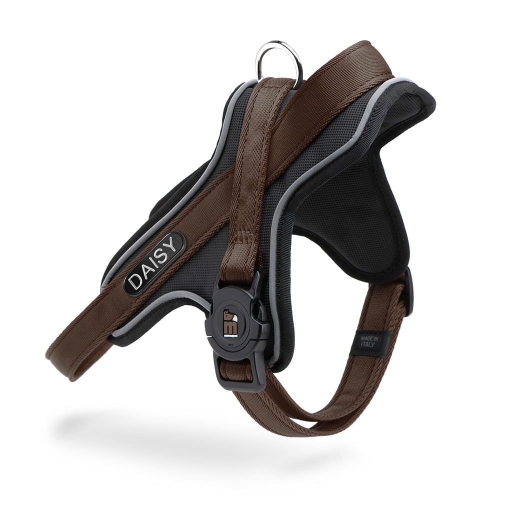 Memopet Id Polyester Harness Brown 1.6 – Size S with ID Tag