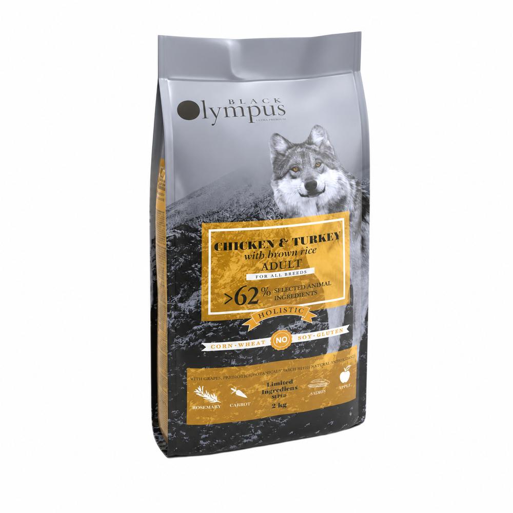 Black Olympus Low Grain Adult Medium hundafóður – kjúklingur og brún hrísgrjón, 12 kg