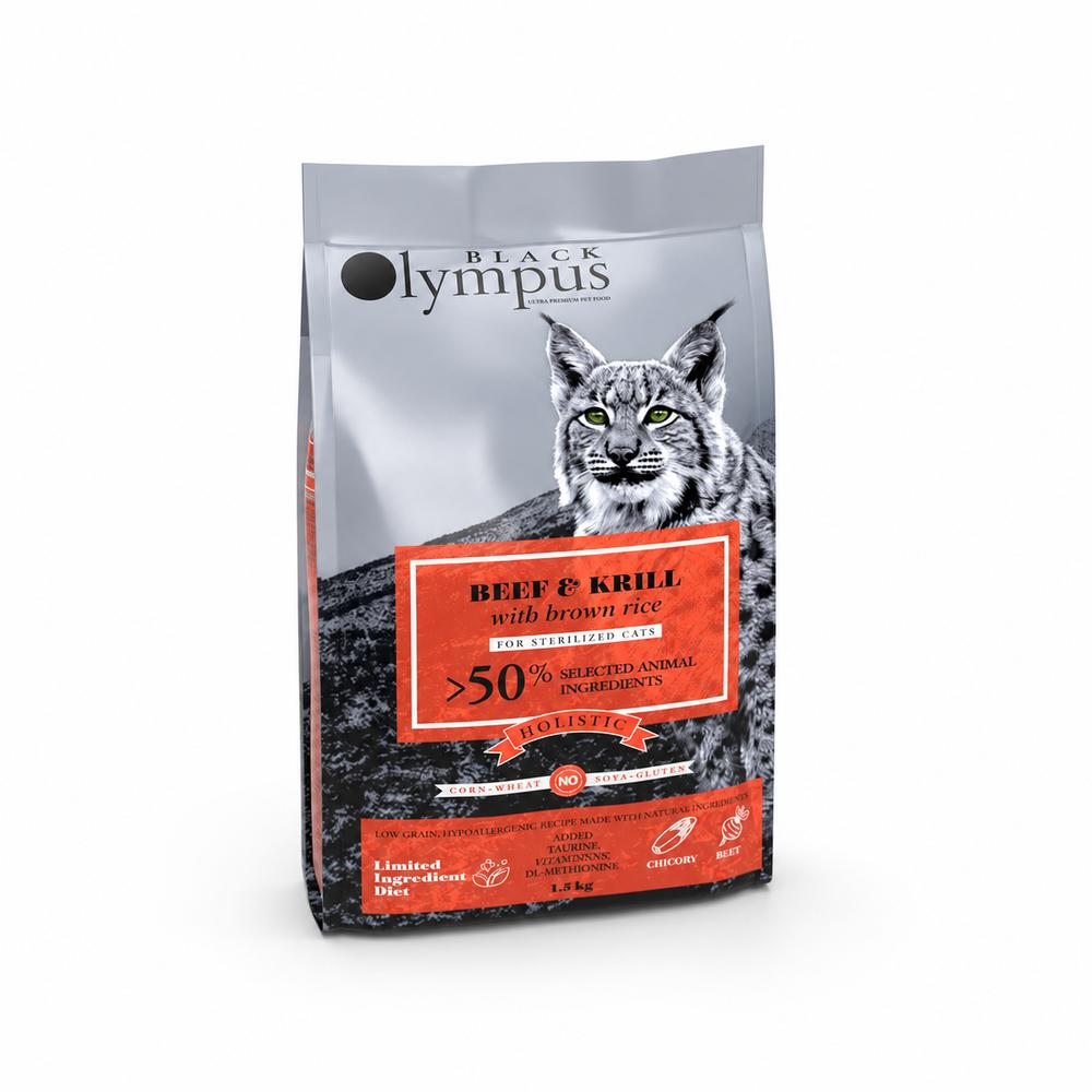 Black Olympus Low Grain kattafóður – naut og ljósáta, 8 kg