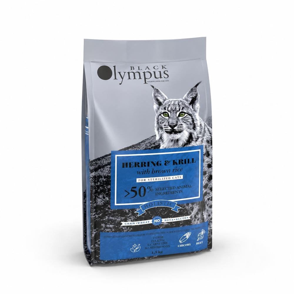 Black Olympus Low Grain Kattafóður Síld & Ljósáta 8Kg