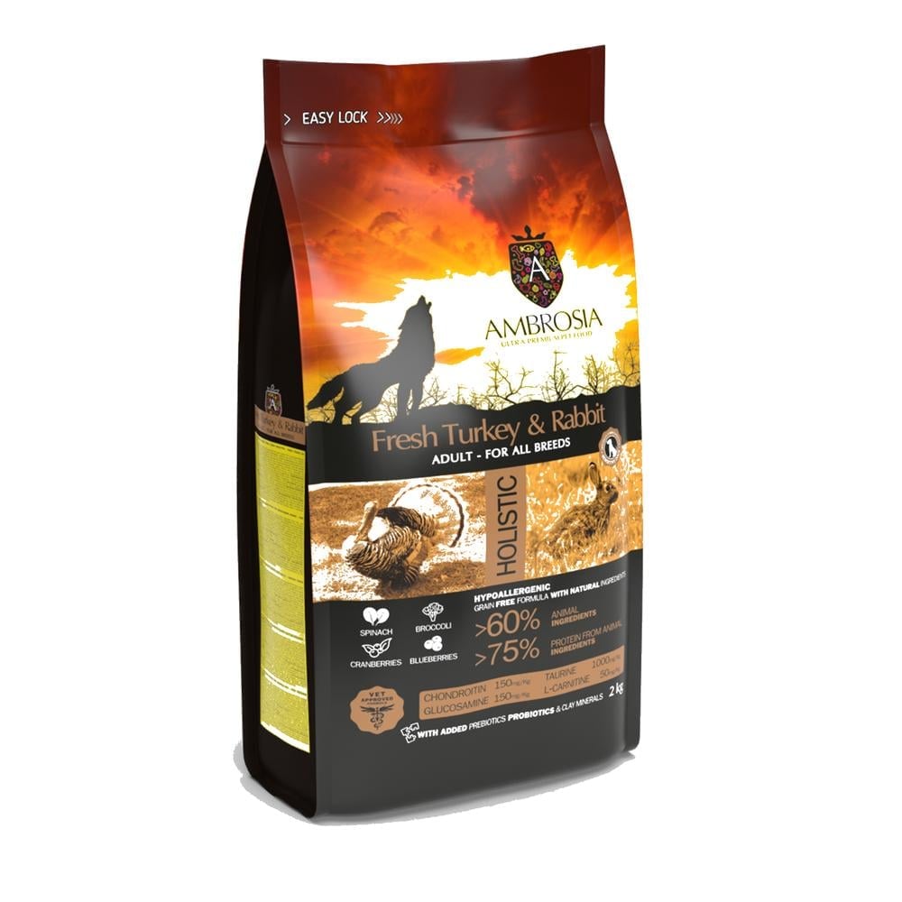 Ambrosia Classic Hundafóður Adult Sensitive – Fresh Kalkúnn & Kanína 12Kg