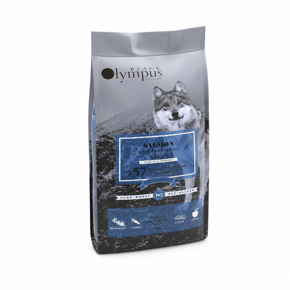 Black Olympus Hundafóður Adult Medium – Lax & Brún Hrísgrjón 12Kg