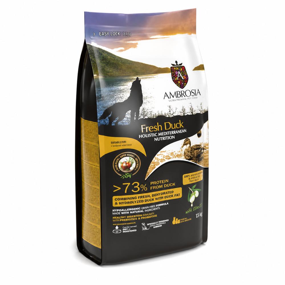 Ambrosia Mediterranean Hundafóður Sensitive – Fersk Önd 5Kg