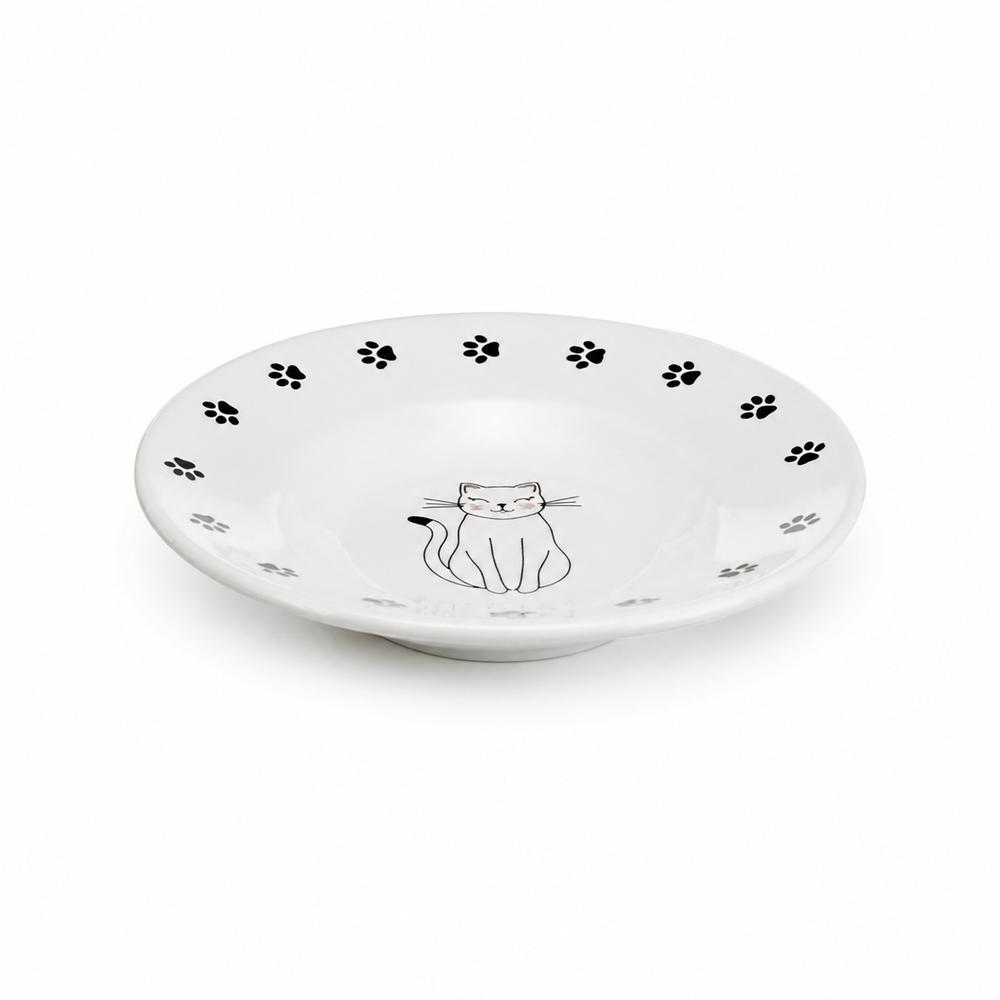 Bowl flat cat/paws keramík