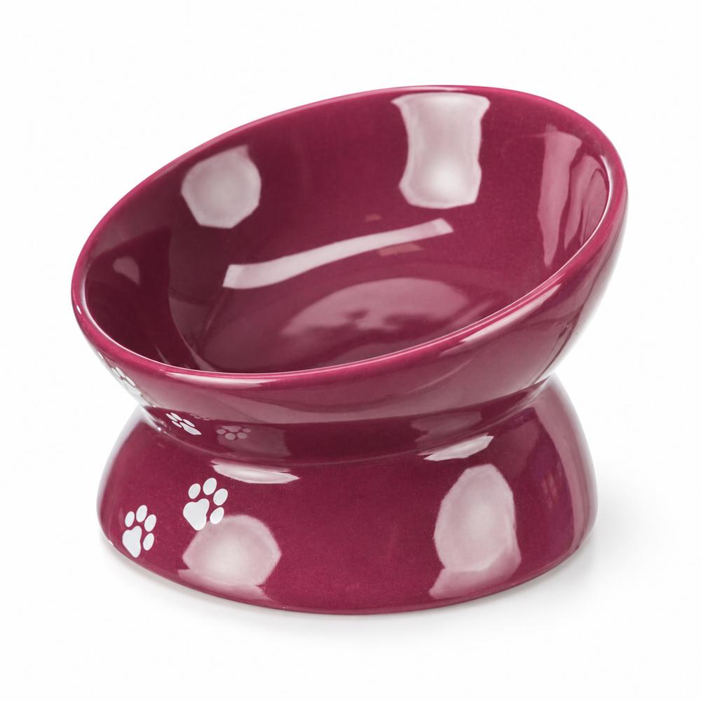 Keramikskál upphækk. 13cm bleik