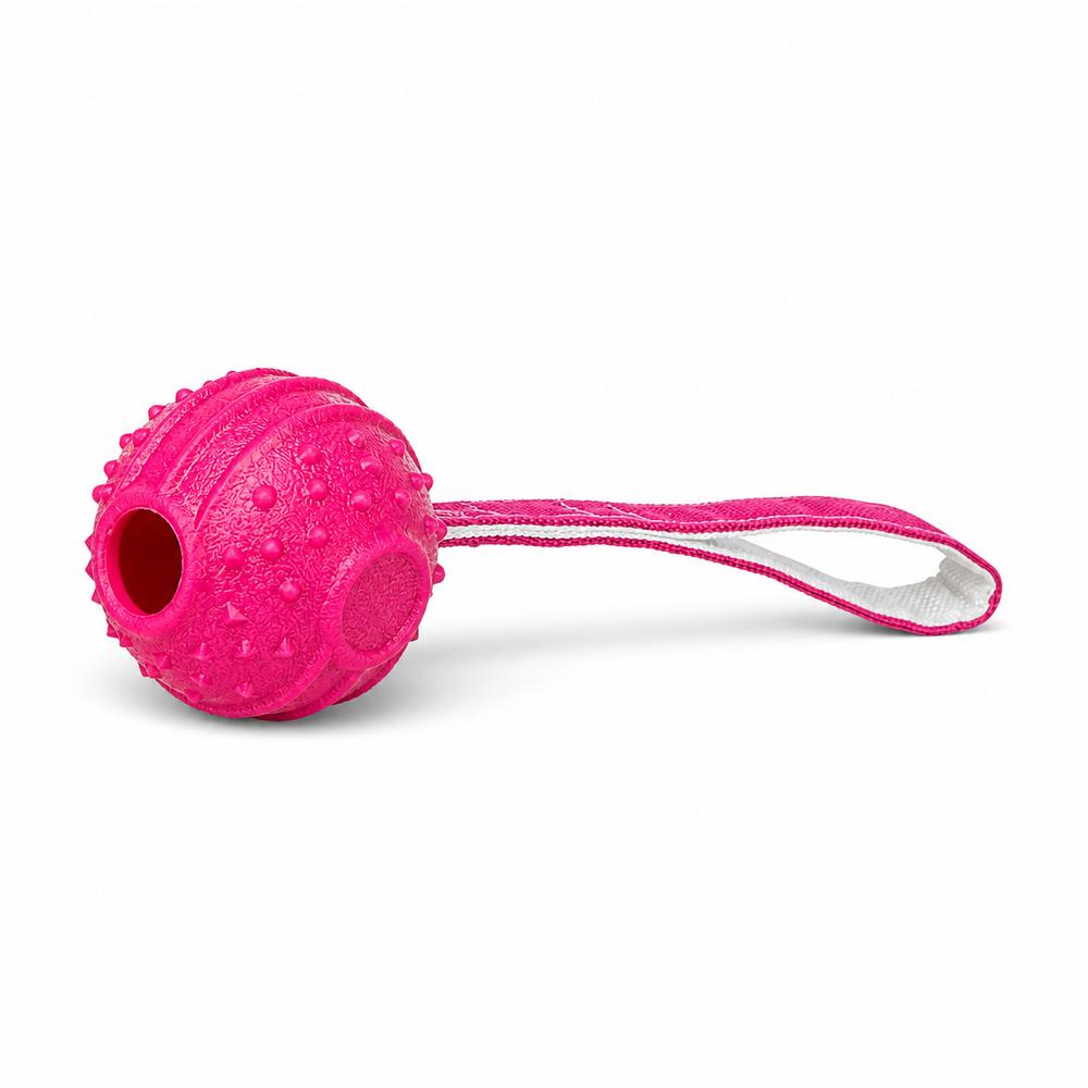Trixie mjúkur og sterkur bolti á ól – bleikur, 27 cm