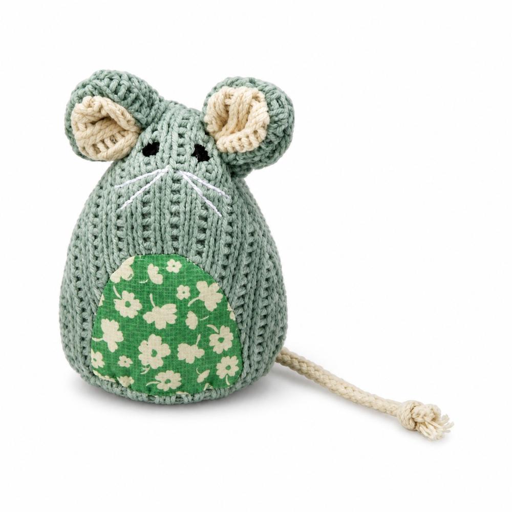 Mouse seated fabric catnip 11cm