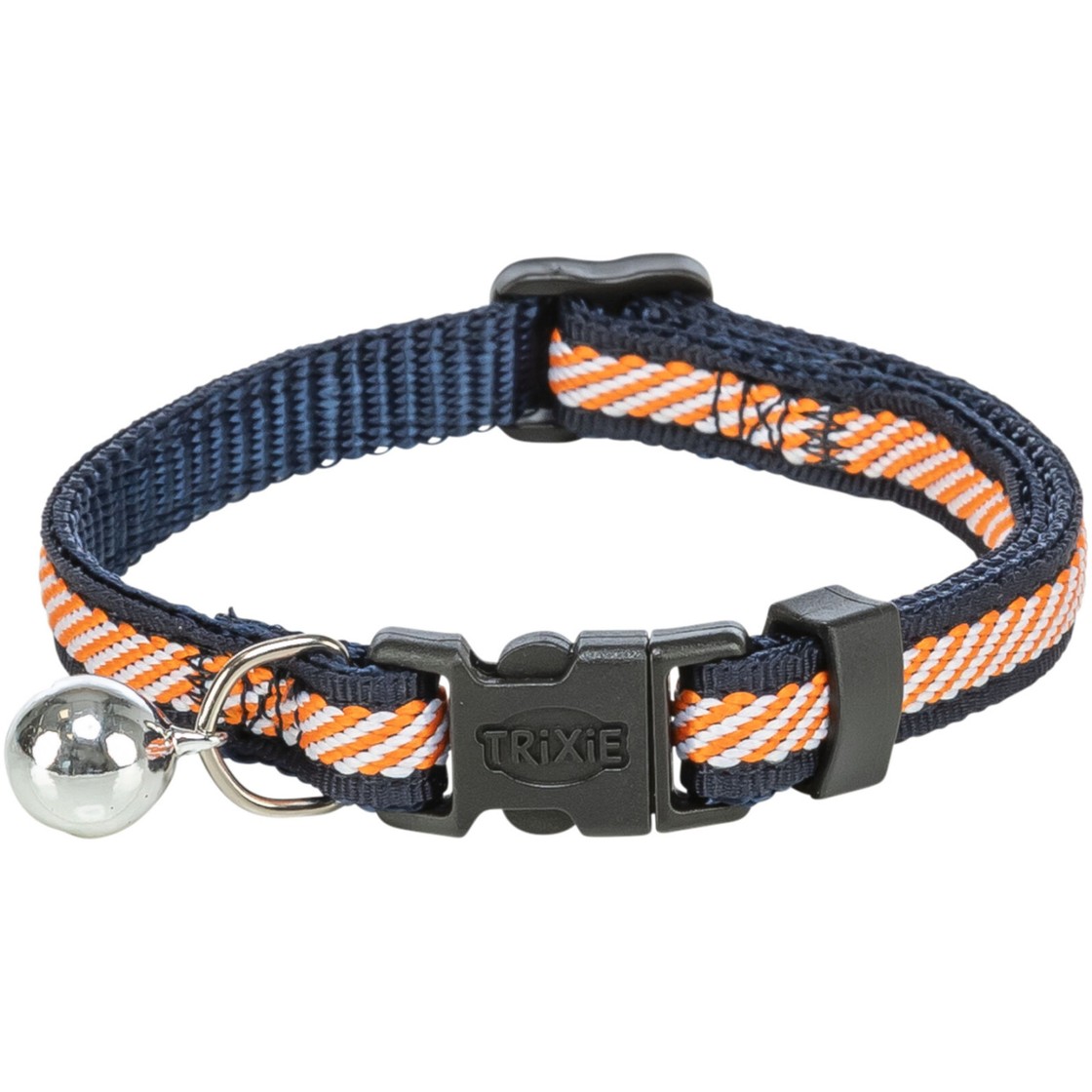 Cat collar striped 20-30cm blue/orang
