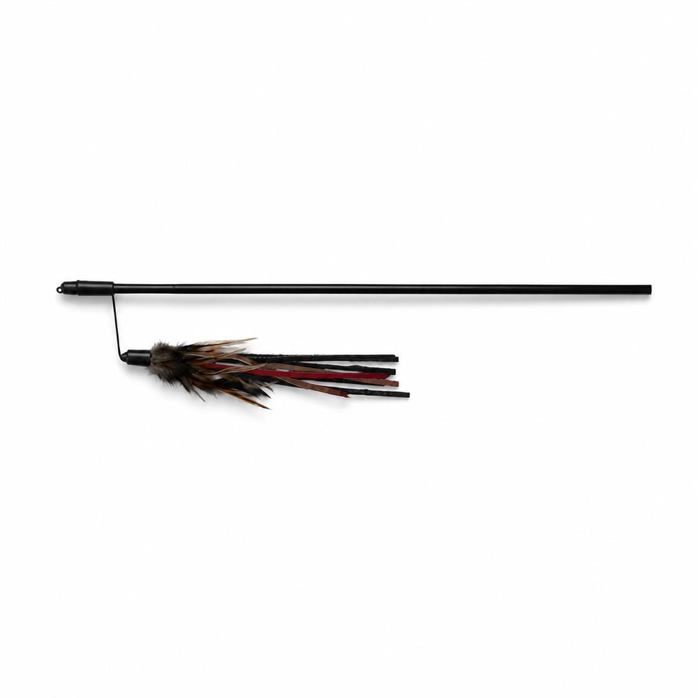 Veiðistöng með leður og fjöðrum 50 cm