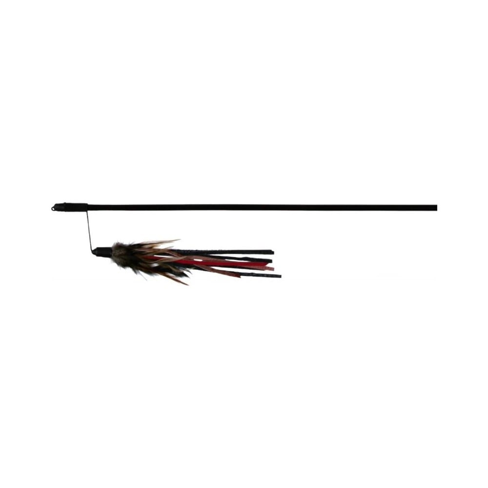 Veiðistöng með leður og fjöðrum 50 cm