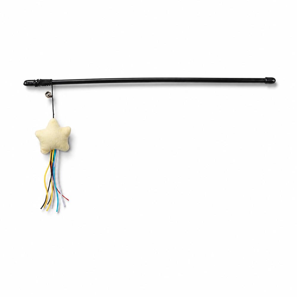 Trixie leikstöng með stjörnu (plast/mjúkdýr) og kattamyntu – 46 cm