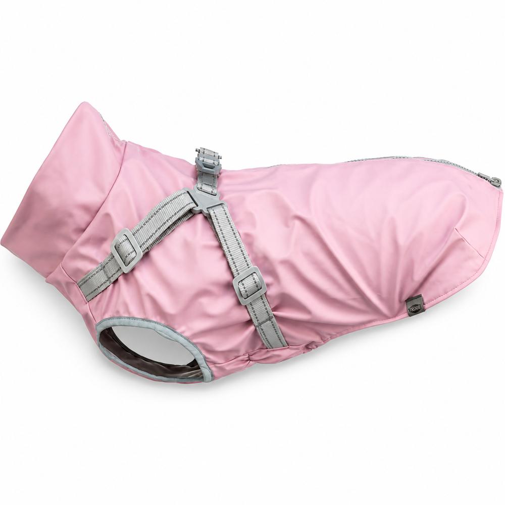 Trixie Pontis regnkápa með beisli – bleik, XS: 30 cm