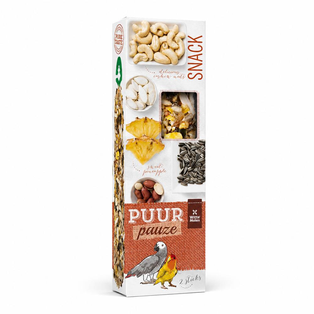 Witte Molen Puur Pauze nammiprik fyrir páfagauka með ananas og jarðhnetum – 140 g