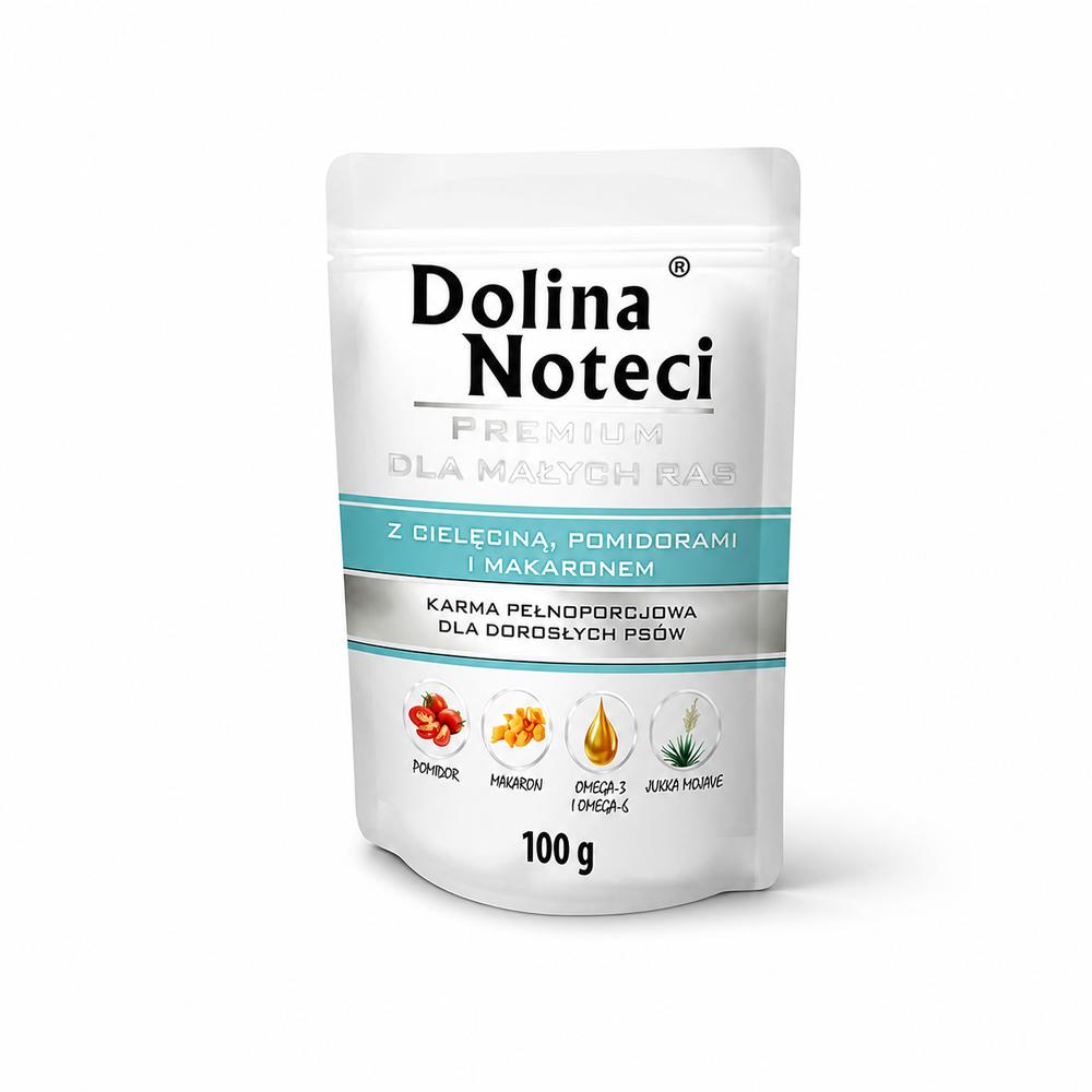 Dolina Noteci hundamatur – kálfakjöt, tómatar og pasta, 100 g
