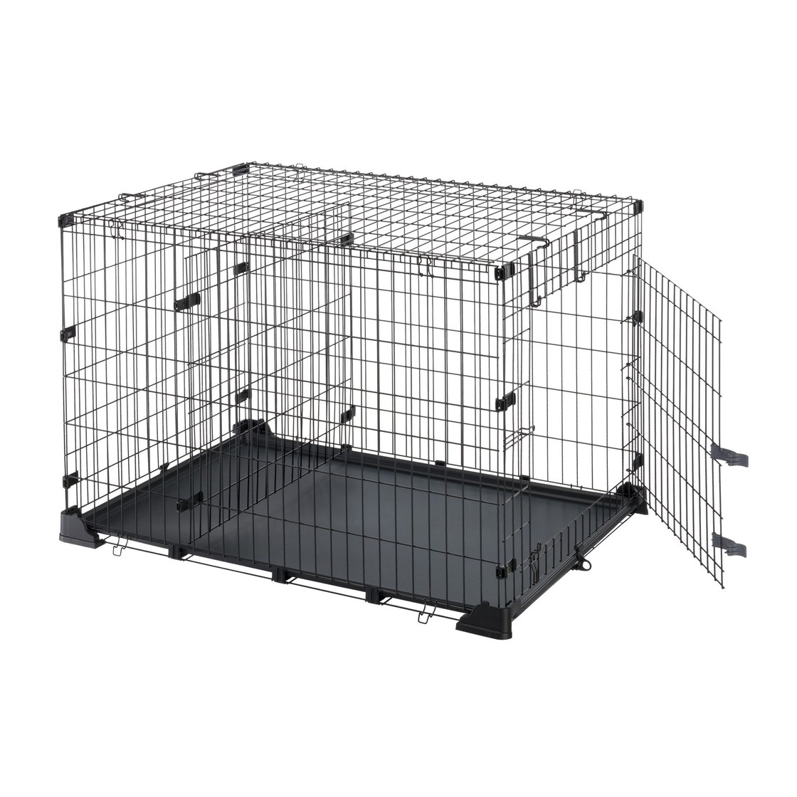Ferplast samanbrjótanlegt hundabúr Dog Zone 105 – svart, 107,5 × 76,5 × 75,5 cm