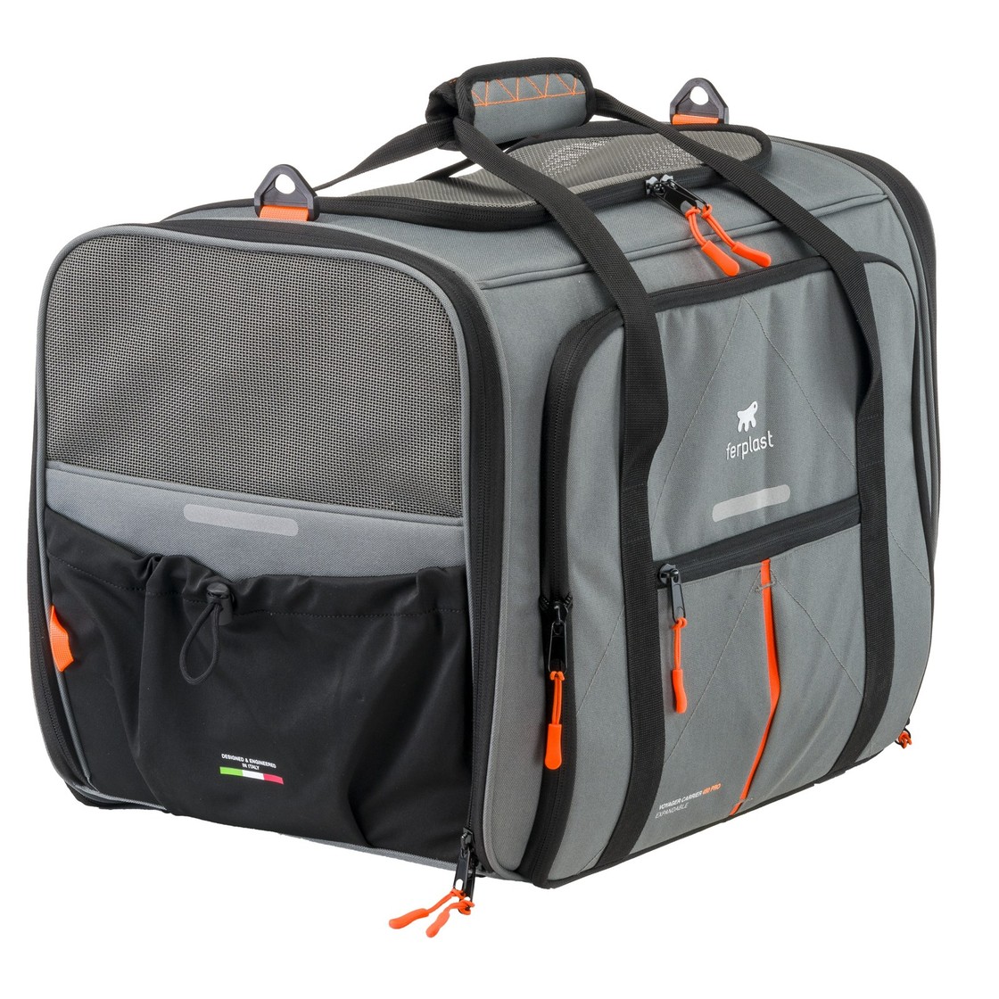 Ferplast burðartaska fyrir ketti og litla hunda Voyager Carrier Pro – grá, 50 × 39 × 39 cm
