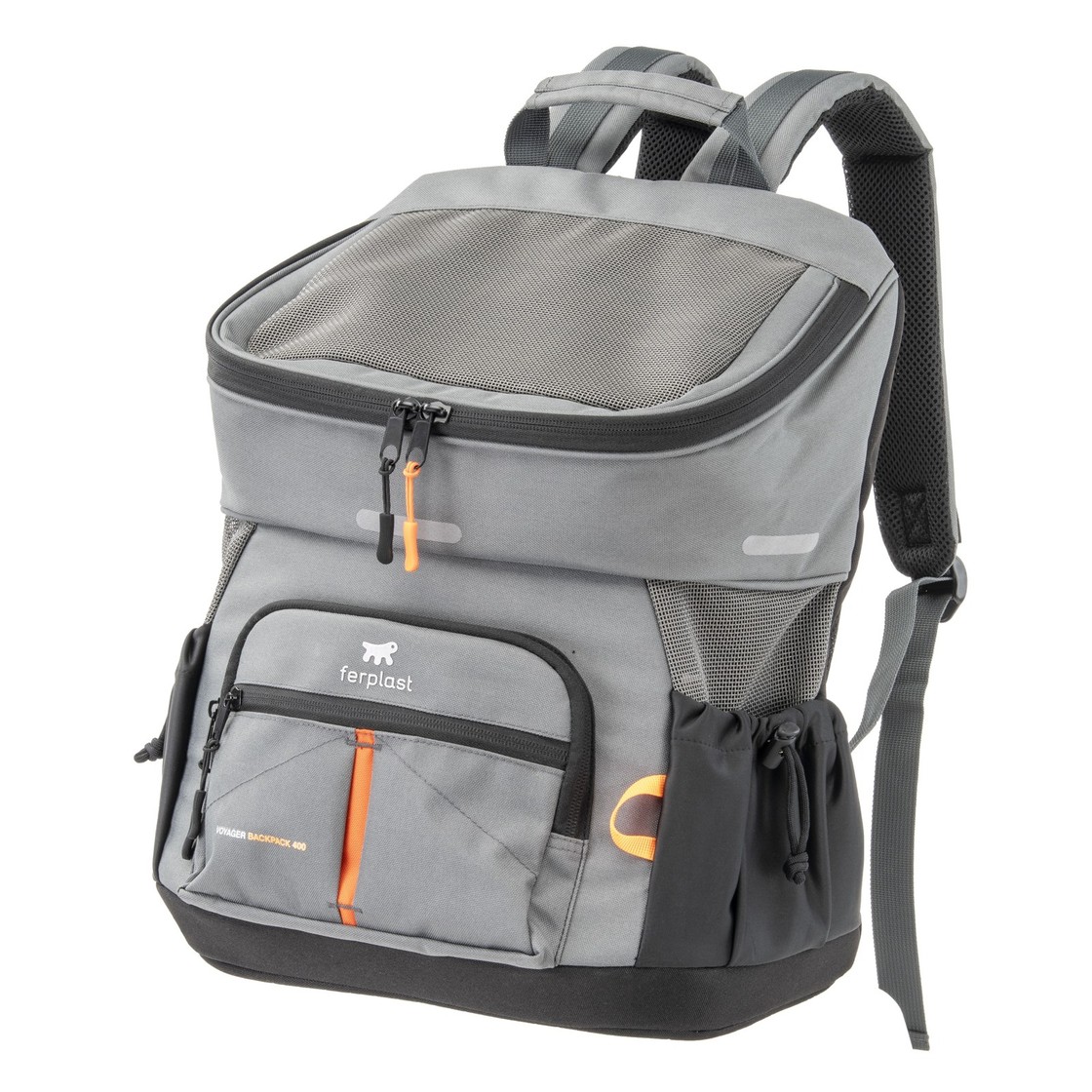 Ferplast bakpoki fyrir ketti og hunda Voyager Backpack 400 – grár, 33 × 23 × 41 cm