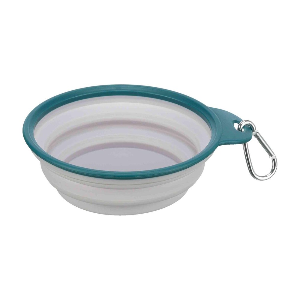 JollyPaw samanbrjótanleg ferðaskál – grá/petrol, 0,5 l / Ø 14 cm