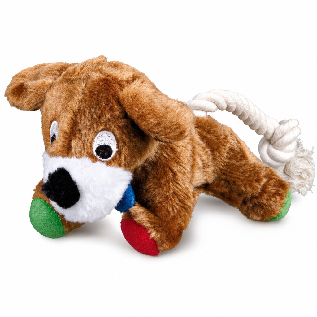 Jollypaw hundaleikfang – hundur með reipi, ýmsar gerðir, 17 cm