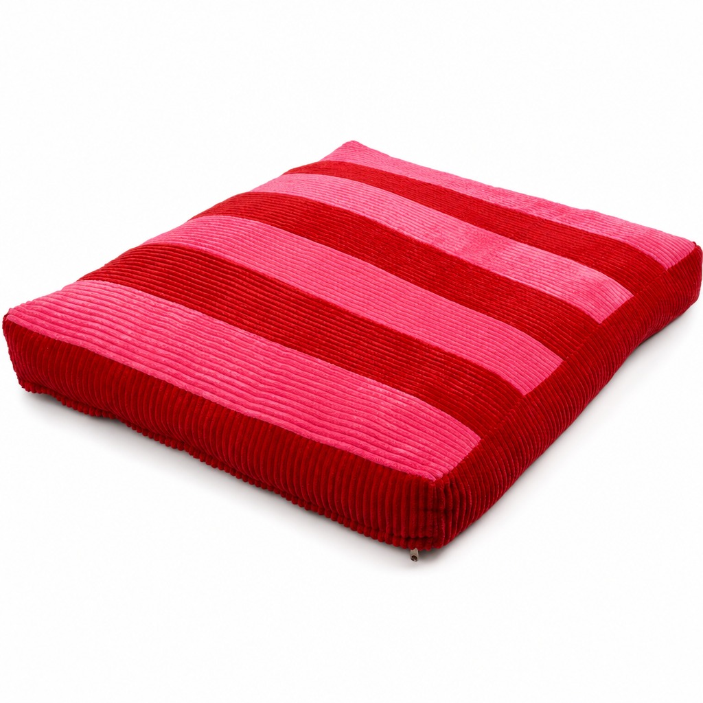 Coockoo Cozy Stripe hundapúði – rauður/bleikur, S 60×50×10 cm