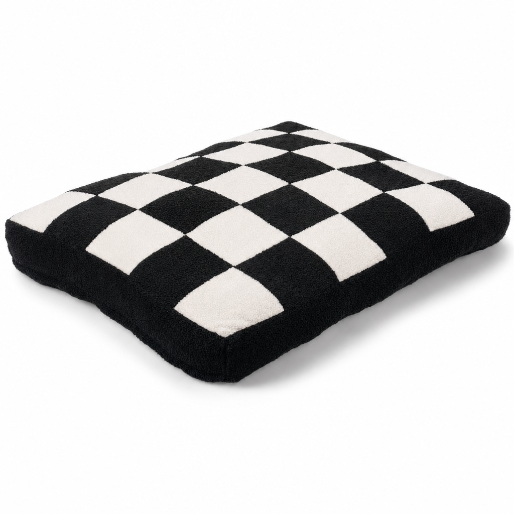 Coockoo Cozy Block hundapúði – svartur/hvítur, S 60×50×10 cm