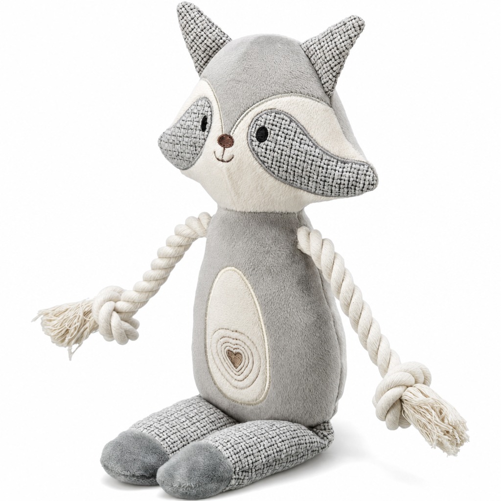 Trixie hundaleikfang – þvottabjörn með reipi, 33 cm