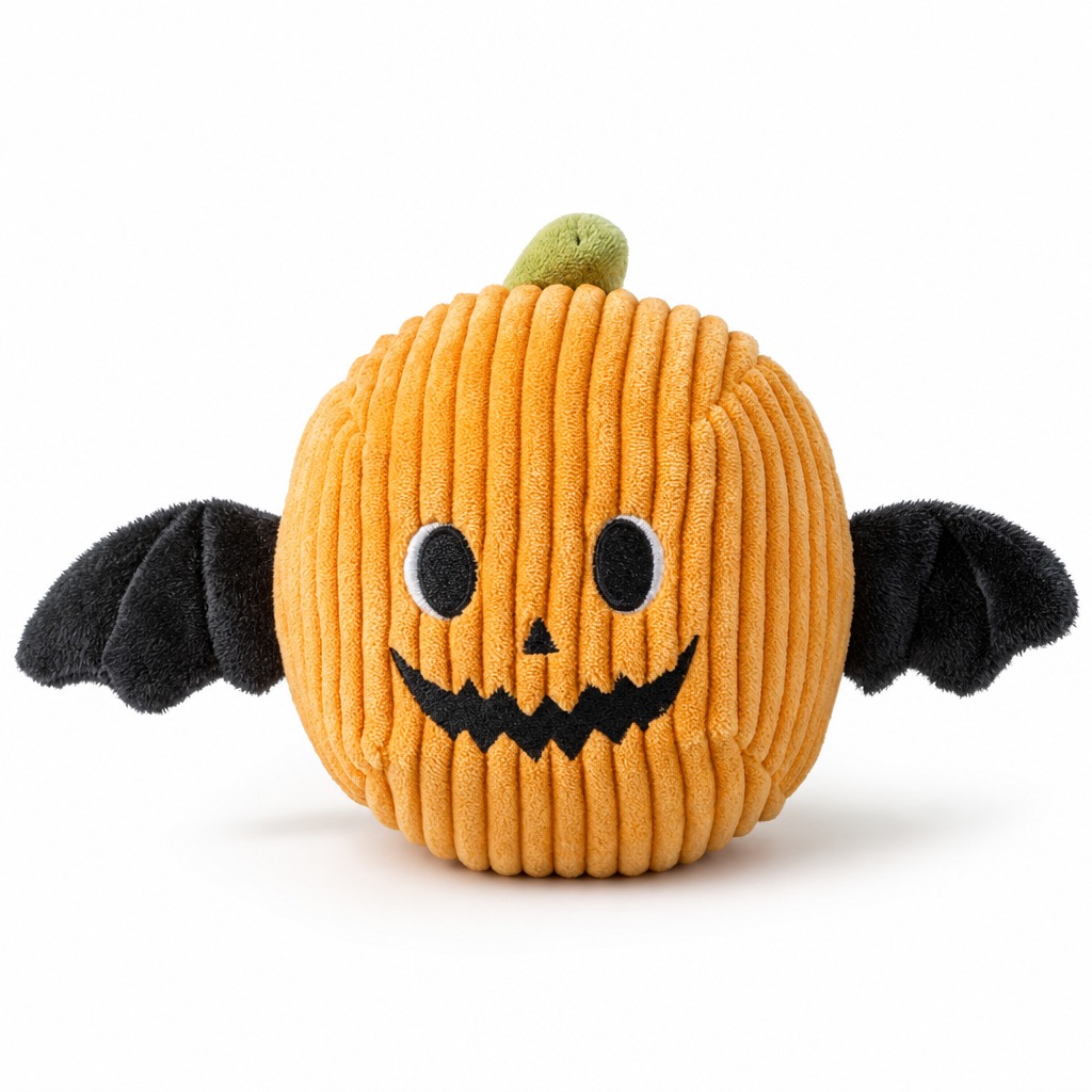 Trixie Halloween hundaleikfang með tísti – grasker/leðurblaka, 10 cm