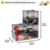 Hamstrabúr – Multipla Svart – L – mynd 4