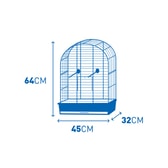Fuglabúr – Emma 2 45X32X64Cm Grátt/Blue – mynd 2