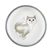 Bowl flat cat/paws cer.0.3 l/15cm grey – mynd 2