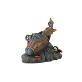 Steampunk fiskabúrsskraut – sokkinn kafbátur S, 5 cm, marglitt – mynd 2