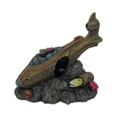 Steampunk fiskabúrsskraut – sokkinn kafbátur S, 5 cm, marglitt – mynd 1