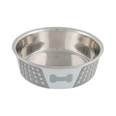 Trixie stálskál með sílikoni – hvít/grá/blá, 1,4 l/ø 21 cm – mynd 1