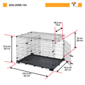 Ferplast samanbrjótanlegt hundabúr Dog Zone 105 – svart, 107,5 × 76,5 × 75,5 cm – mynd 2