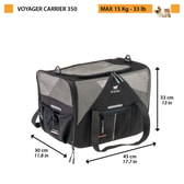 Ferplast burðartaska fyrir ketti og hunda Voyager Carrier 350 – svört, 45 × 30 × 33 cm – mynd 2