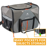 Ferplast burðartaska fyrir ketti og hunda Voyager Carrier 450 – grá, 50 × 33 × 37 cm – mynd 7
