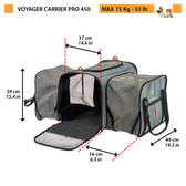 Ferplast burðartaska fyrir ketti og litla hunda Voyager Carrier Pro – grá, 50 × 39 × 39 cm – mynd 2