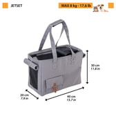 Ferplast burðartaska fyrir ketti og litla hunda Jetset – grá, 40 × 20 × 30 cm – mynd 2