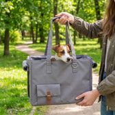 Ferplast burðartaska fyrir ketti og litla hunda Jetset – grá, 40 × 20 × 30 cm – mynd 3