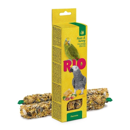 RIO stangir fyrir páfagauka með hunangi og hnetum – 2×90 g