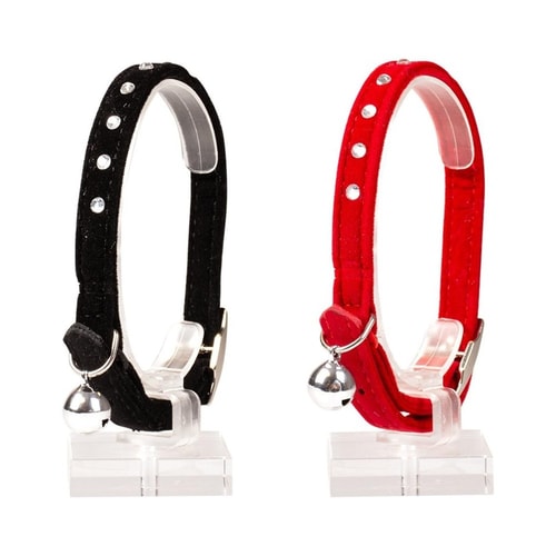 Cat Collar DIAMONDS 20-30cm / 10mm black V G34